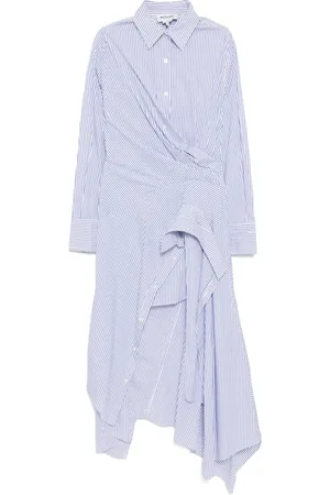 MONSE Striped cascade shirt dress