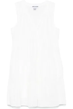 DKNY Eyelet-detail sleeveless mini dress