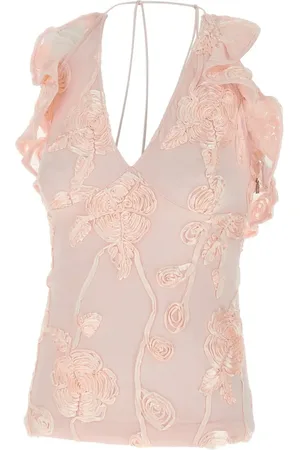ROTATE Floral-embroidered top