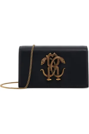 Roberto Cavalli Mirror Snake metallic-logo shoulder bag