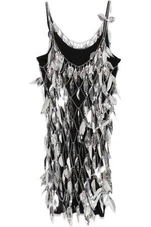 Paco rabanne Metallic-leaf mini dress