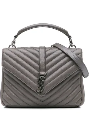 Saint Laurent 2016 Medium Monogram Chevron Sheepskin College Bag satchel