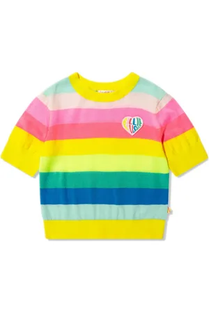 Billieblush Logo-patch striped knit-cotton T-shirt