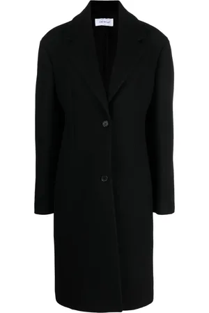 OFF-WHITE Logo-embroidered single-breasted coat