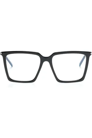 Saint Laurent Logo-engraved square-frame glasses