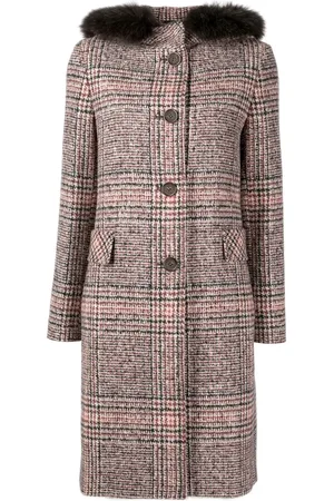 Cinzia Rocca Plaid-check print hooded coat