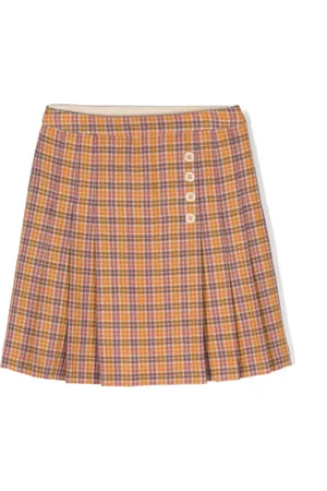 Gucci Plaid-check pleated skirt