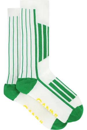 Ganni Striped organic cotton-blend socks