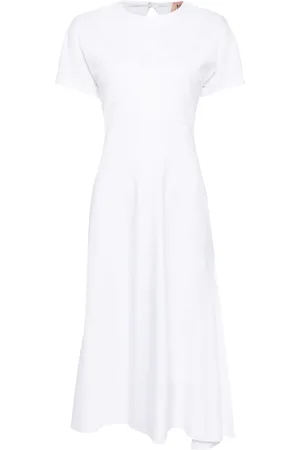 Nº21 Open-back cotton midi dress