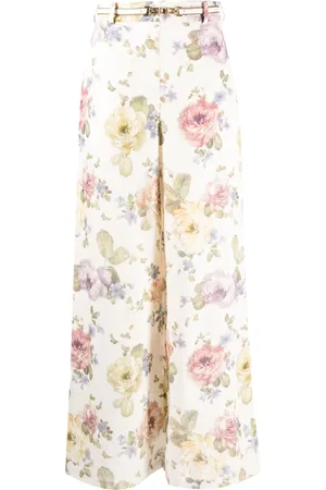 ZIMMERMANN Floral-print linen wide-leg trousers