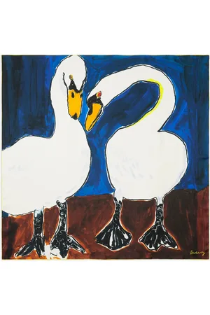 Burberry Swan-print silk scarf