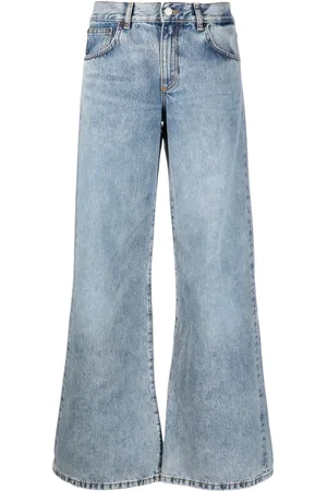 Jeanerica Kyoto logo-patch wide-leg jeans