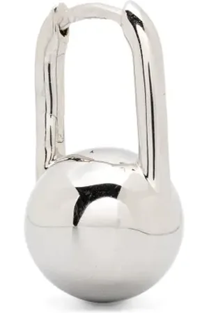 Maria Black White rhodium plated recycled sterling Schlesi earring