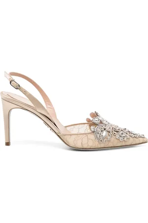 RENE CAOVILLA 50mm Veneziana crystal slingback pumps