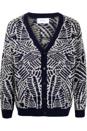 Ports V Abstract-pattern cardigan