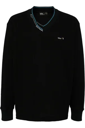Kolor Contrast-stitching V-neck jumper