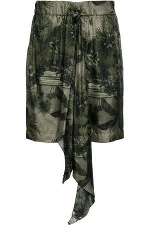 Roberto Cavalli Hawaii-print silk shorts