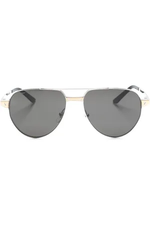 Cartier Logo-plaque rectangle-frame sunglasses