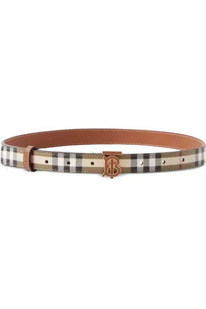 Burberry TB monogram-plaque checked belt
