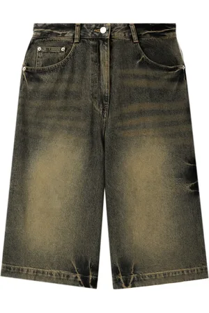 JUUN.J Whiskering-effect denim shorts