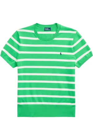 Ralph Lauren Striped short-sleeve knitted top