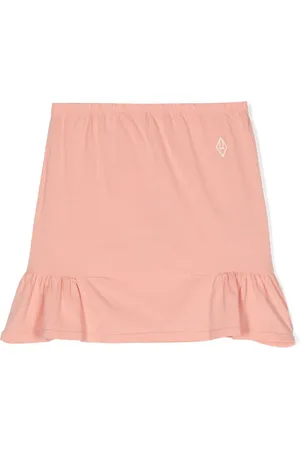The Animals Observatory Embroidered-logo cotton skirt