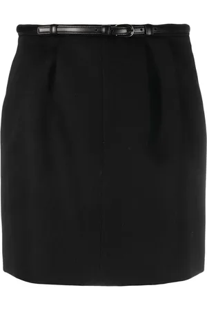 Saint Laurent Belted tailored wool skirt