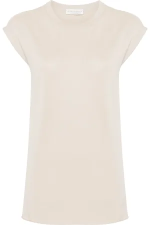 LE TRICOT PERUGIA Cap-sleeve fine-knit top