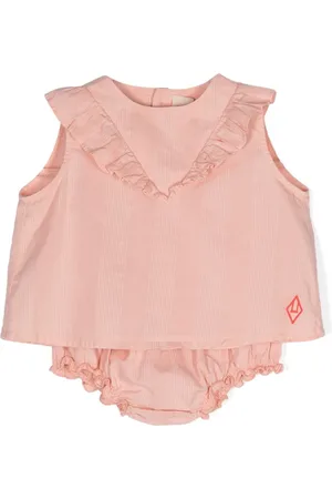 The Animals Observatory Ruffle-trim striped dress set