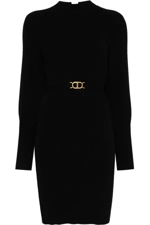 Twin-Set Belted ribbed-knit mini dress