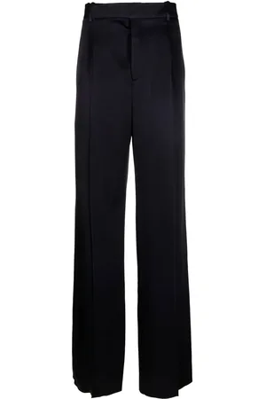 Saint Laurent Tailored-cut silk trousers