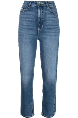 DKNY Straight-leg faded jeans