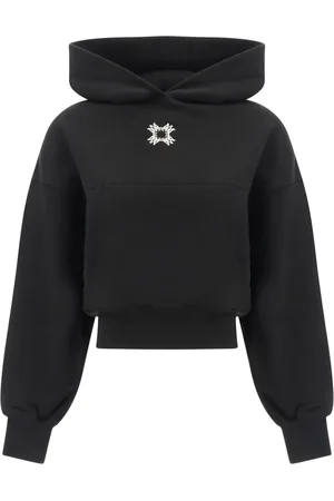 AMIRI Logo-embroidered cropped hoodie
