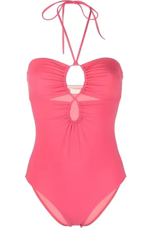 ULLA JOHNSON Halterneck-fastening detail swimsuit