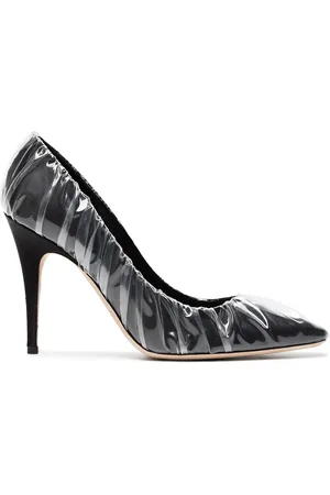OFF-WHITE C/O Jimmy Choo Anne 100 PVC Wrapped Satin Pumps