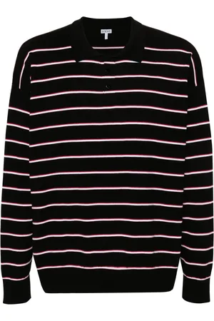 Loewe Striped cotton polo jumper