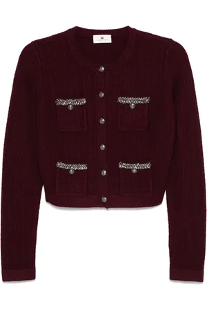 Elisabetta Franchi Embroidered bouclé cardigan