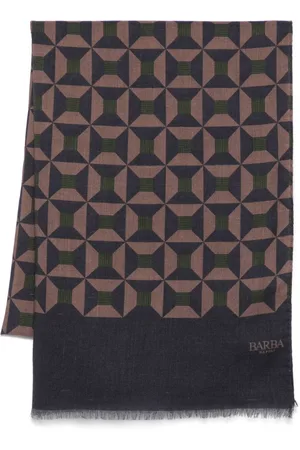 BARBA Geometric-print scarf