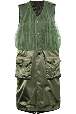 NOIR KEI NINOMIYA Tulle-panel sleeveless coat