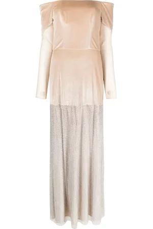 Bazza Alzouman Off-shoulder rhinestone-embellished gown