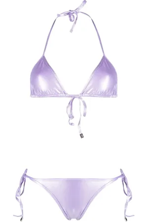 The Attico High-shine triangle bikini set