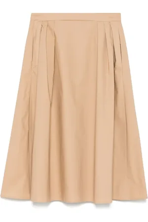 ..,MERCI Pleat-detailed midi skirt