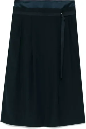 Vince Double-waistband D-ring skirt