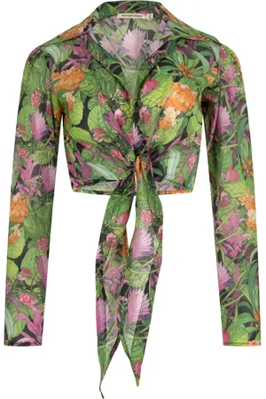 Para Mi Jungle-print beach shirt