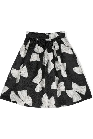 MONNALISA Bow-print flared skirt