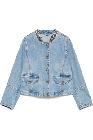 ERMANNO SCERVINO Crystal-embellished denim jacket