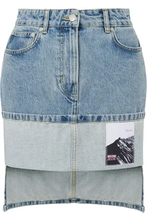 Moschino Logo-appliqué denim skirt
