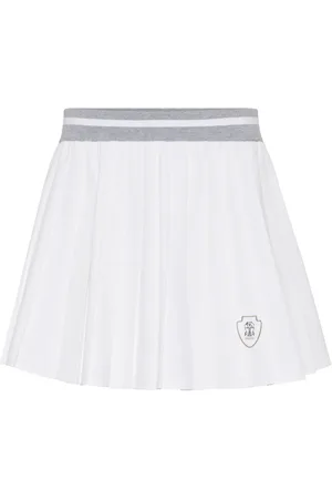 Brunello Cucinelli Logo-patch pleated skirt