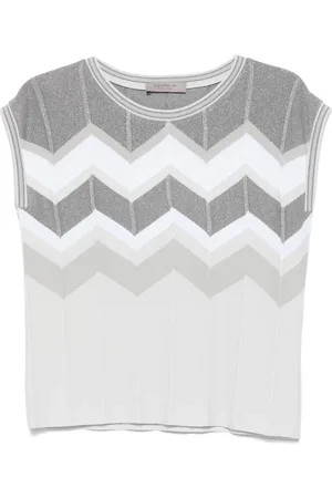 D.EXTERIOR Chevron-knit vest
