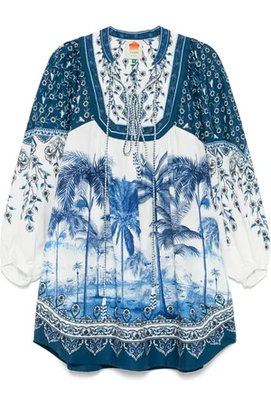 Farm Rio Palm tree-print mini dress